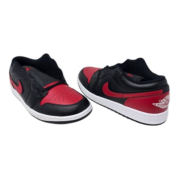 Nike Air Jordan 1 Low Bred Twist Black Red White 553558-067 Size 12 Brand New - Picture 5 of 8